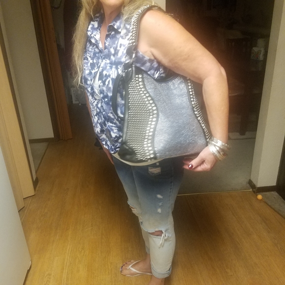 BRILLIANT BLUE RHINESTONE HOBO - Picture 12 of 12